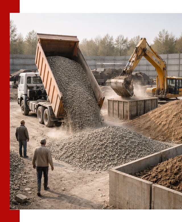 Доставка нерудных материалов с погрузкой и разгрузкой в Воткинске