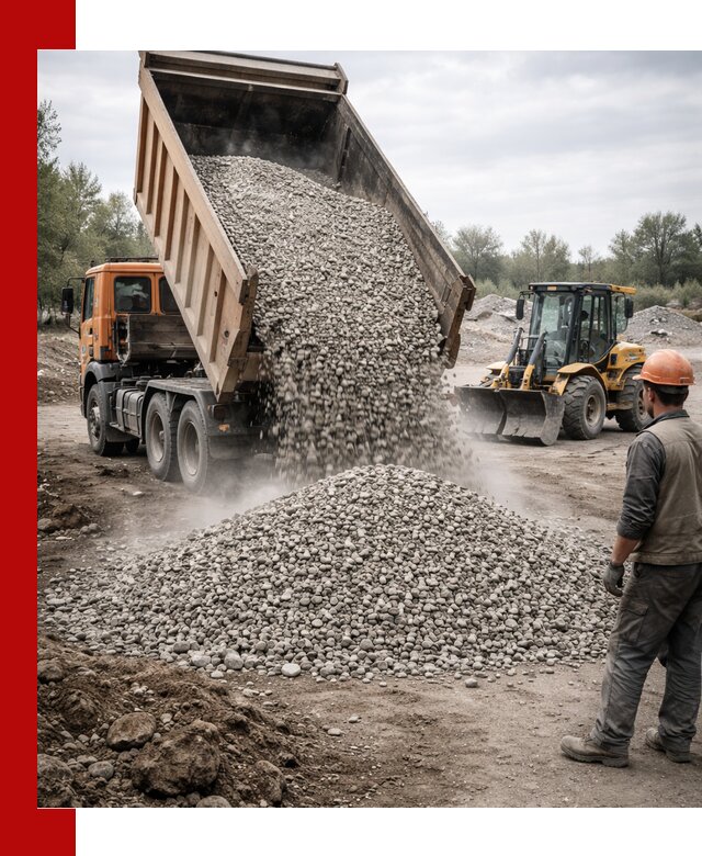 Доставка щебня в Воткинске крупными и мелкими фракциями