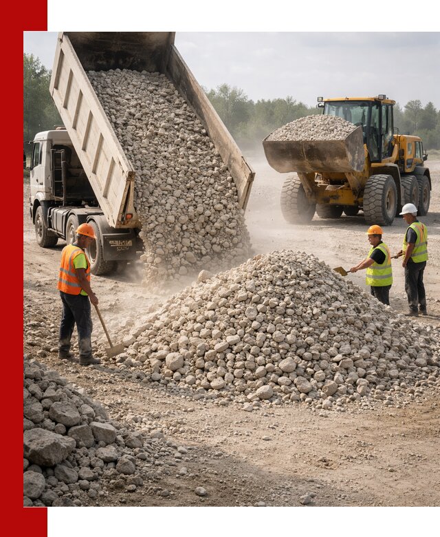 Доставка известнякового щебня фр. 40-70 в Воткинске