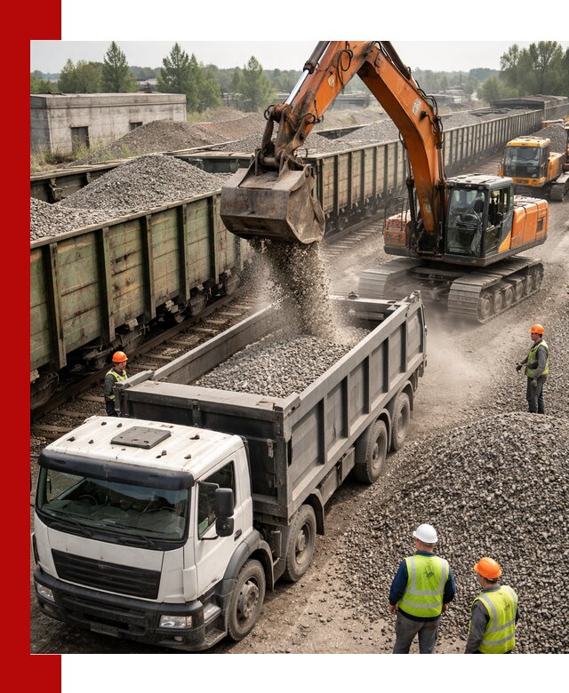 Железнодорожный щебень фракция 25–60 для поставок в Воткинске