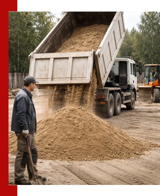 Доставка и продажа песка с разгрузкой в Воткинске