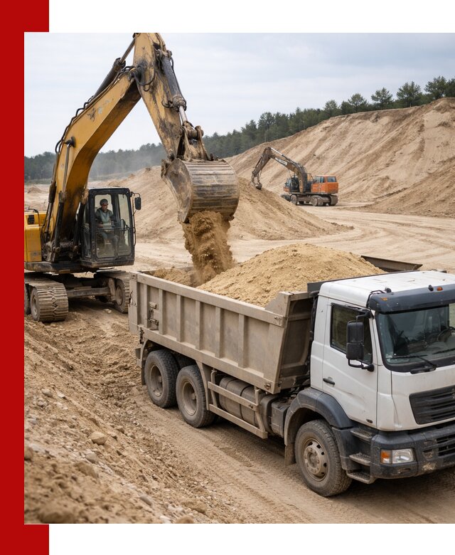 Доставка карьерного песка с самосвалами и разгрузкой в Воткинске