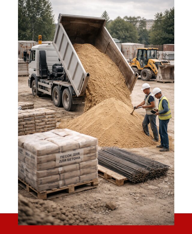 Песок для бетона в Воткинске от 2590 р. с доставкой, ПРОНЕРУДВтк