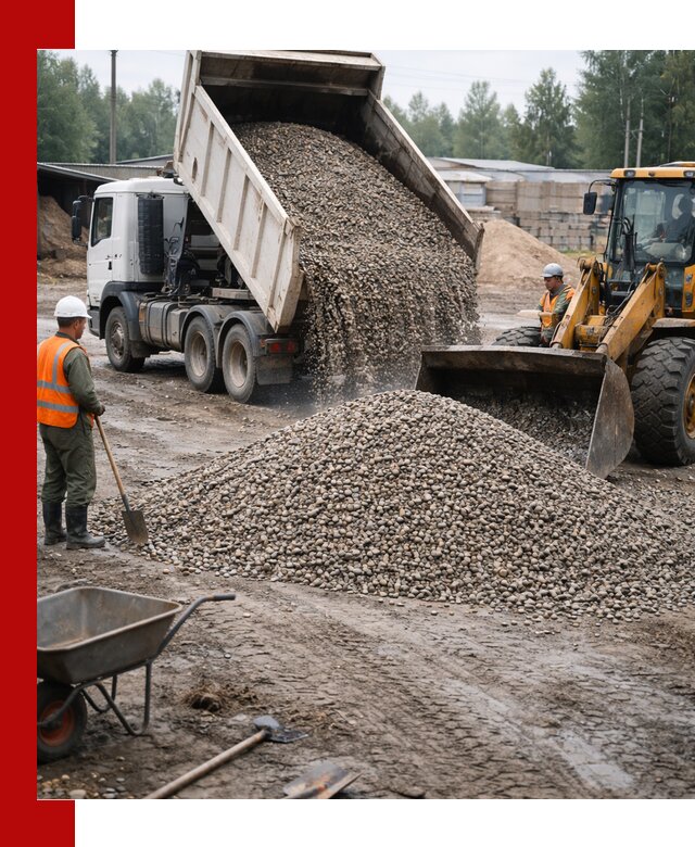 Мытый гравий с доставкой в Воткинске от карьера до участка