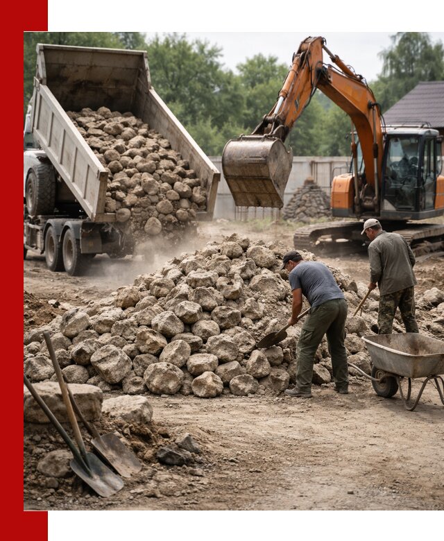 Доставка и разгрузка бутового камня в Воткинске