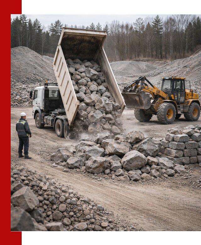 Доставка и продажа бутового гранитного камня в Воткинске