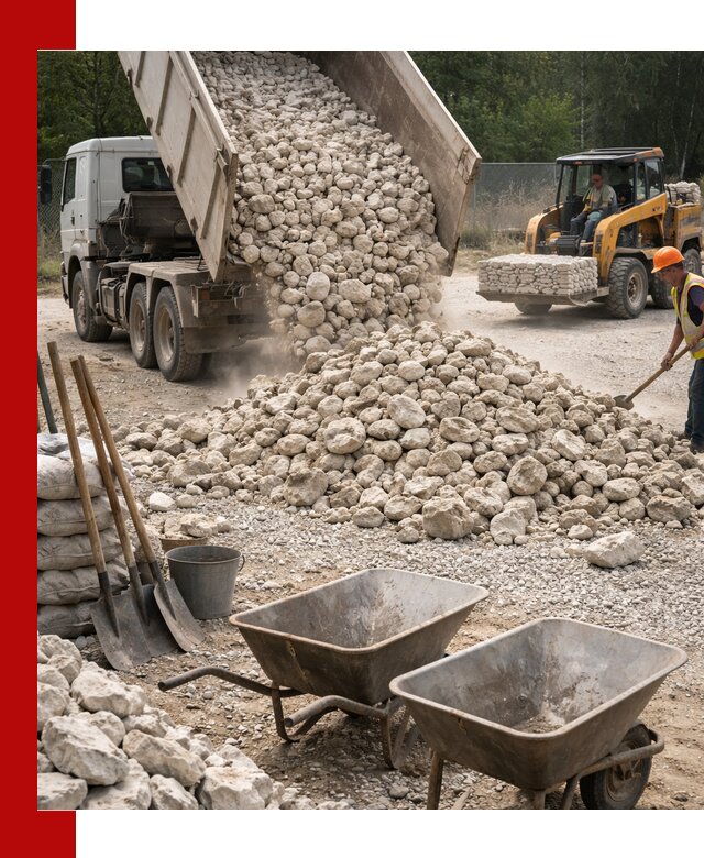 Доставка и продажа бутового известнякового камня в Воткинске