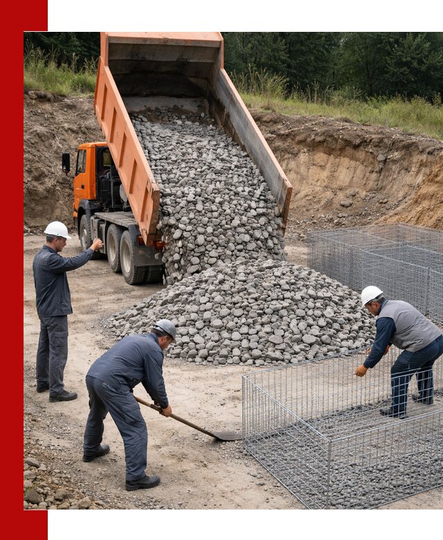 Камень для габионов с доставкой в Воткинске быстро и надёжно