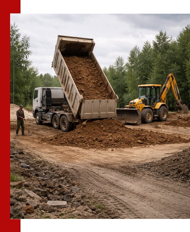 Доставка суглинка самосвалами в Воткинске подсыпка и планировка