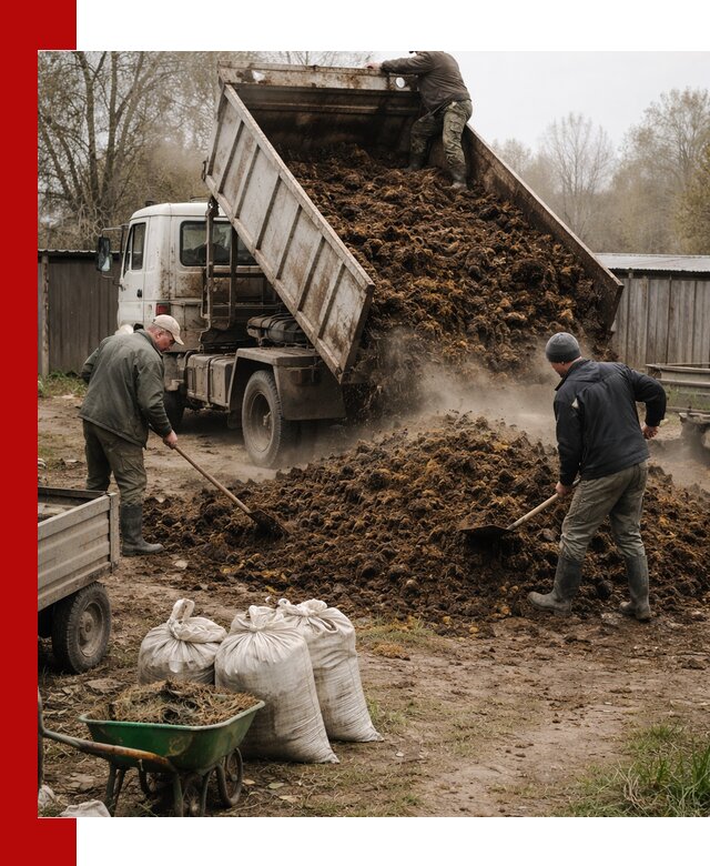 Доставка коровьего навоза самосвалом в Воткинске