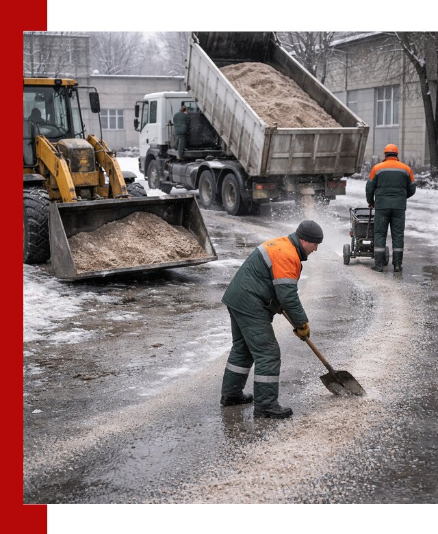 Реагент против гололеда с доставкой и нанесением в Воткинске