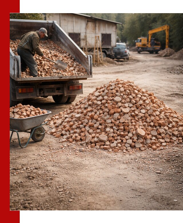 Доставка и подушка из боя кирпича с разгрузкой в Воткинске