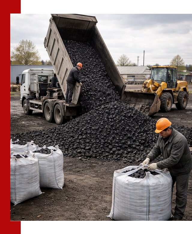 Доставка каменного угля в Воткинске оптом и в розницу