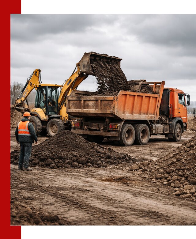 Вывоз грунта и строительного мусора в Воткинске грузовыми самосвалами