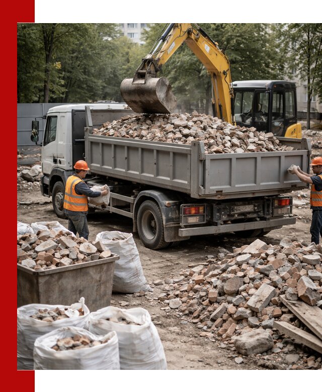 Вывоз строительного мусора в Воткинске с самосвалами и контейнерами